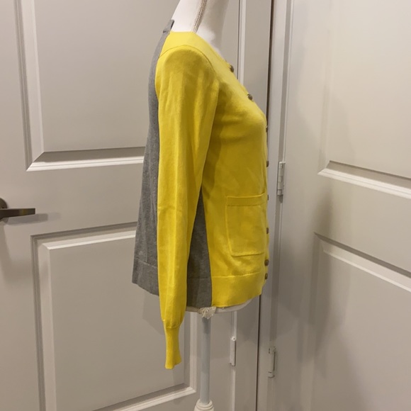 CAbi Belle Yellow & Gray Layered Lace Cardigan Sweater Size XS - Picture 6 of 11